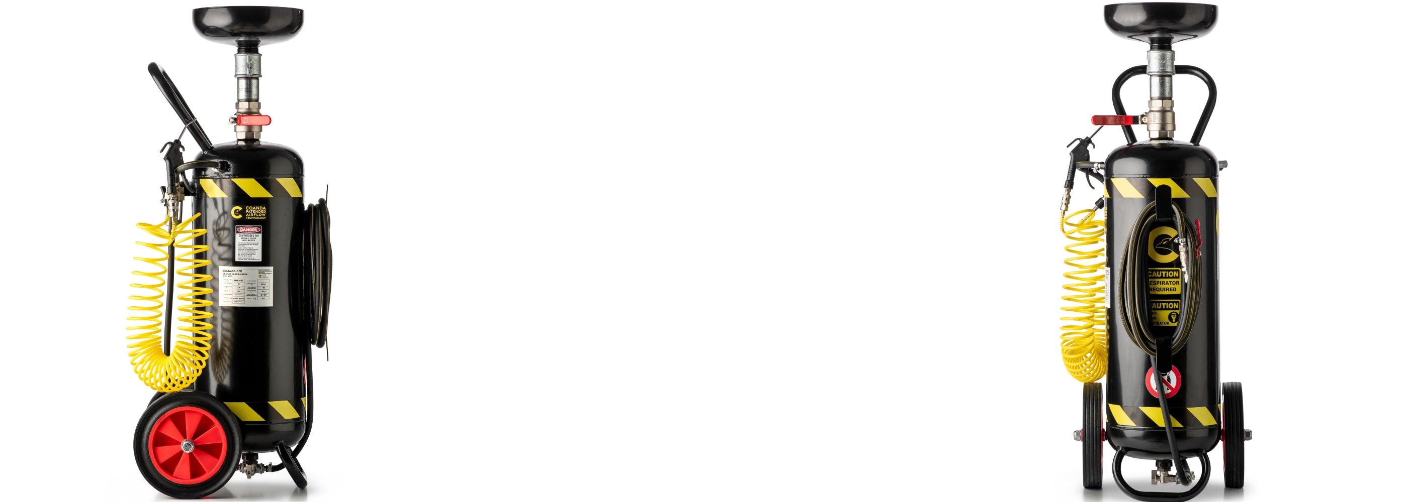 Coanda Sandblaster 55 Lt Pro, One Shot from the Side and one Shot from the Front