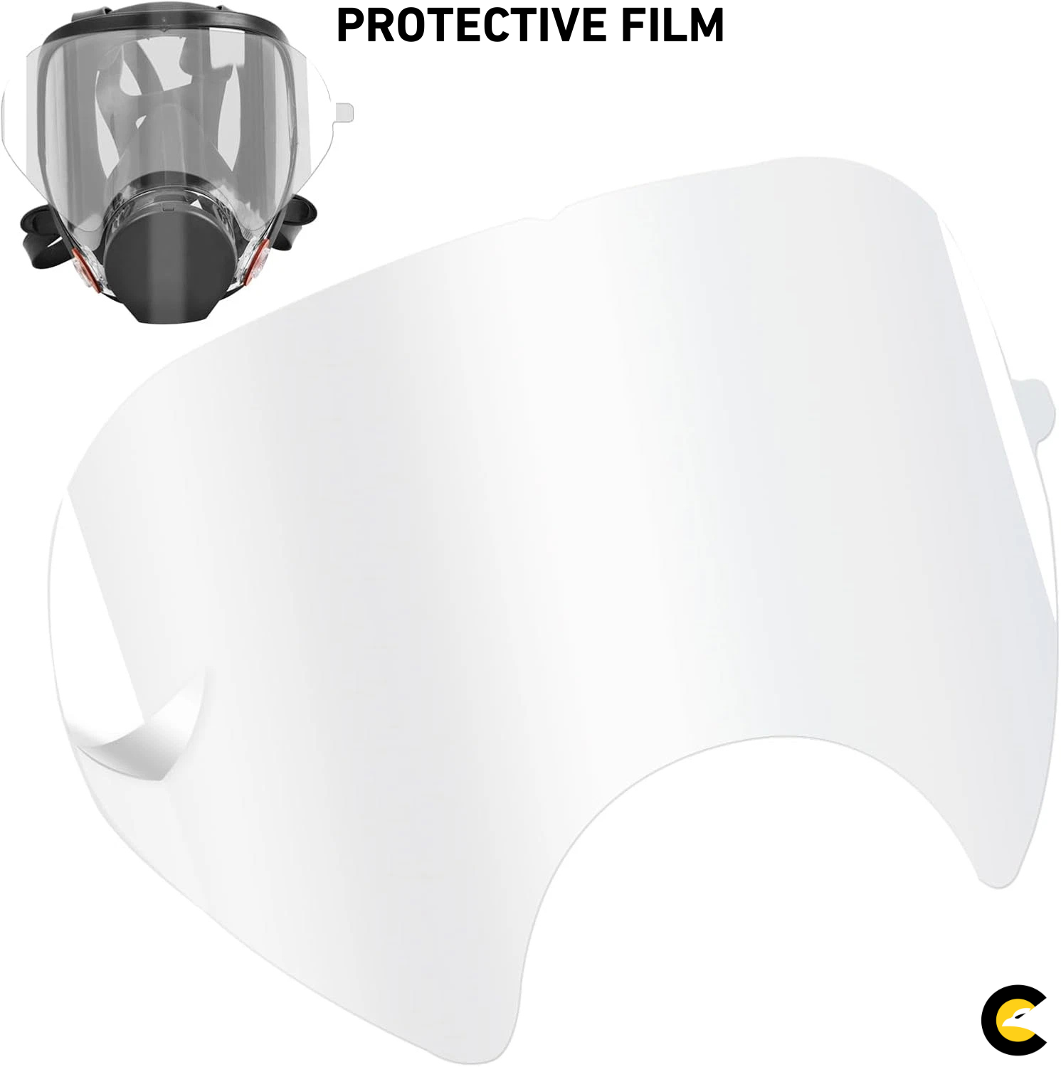 Protective film for full face dust mask – transparent visor cover replacement for sandblasting, woodworking, and respirators